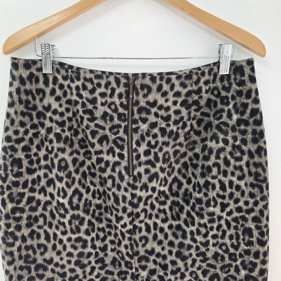 CAbi Skirt Size 10 Jungle Leopard Print Ponte Knit Straight Pencil Pockets #3402 - Picture 6 of 10